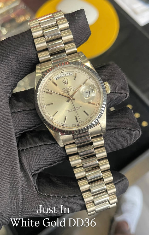 Rolex Day-Date 36 Silver Index Dial on President 118239
