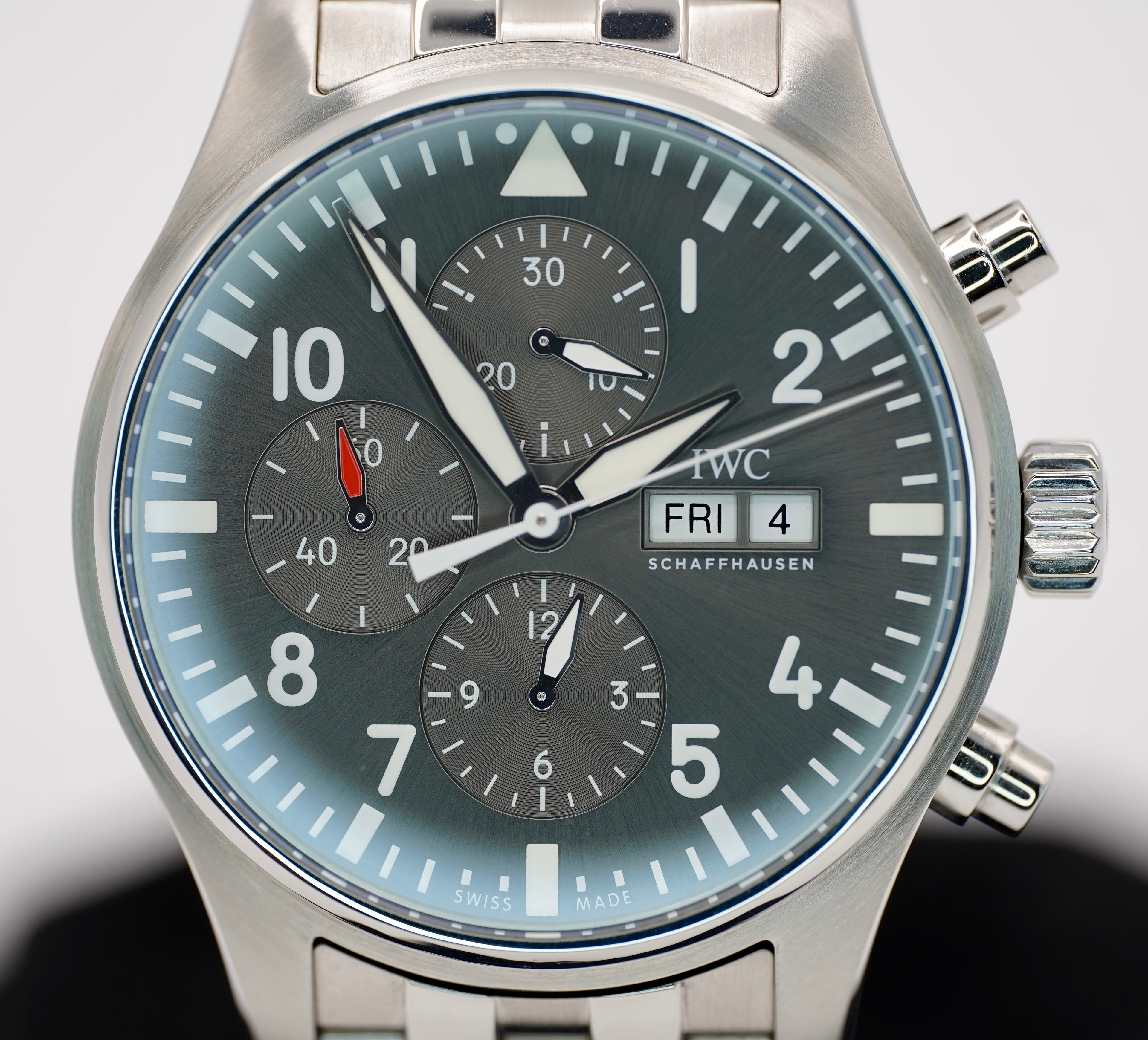 IWC Pilot Spitfire Chronograph Grey Dial Stainless Steel 43mm