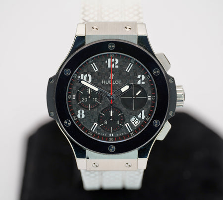 Hublot Big Bang Stainless Steel and Ceramic Black Carbon Dial on Rubber Strap 341.SB.131.RX Complete