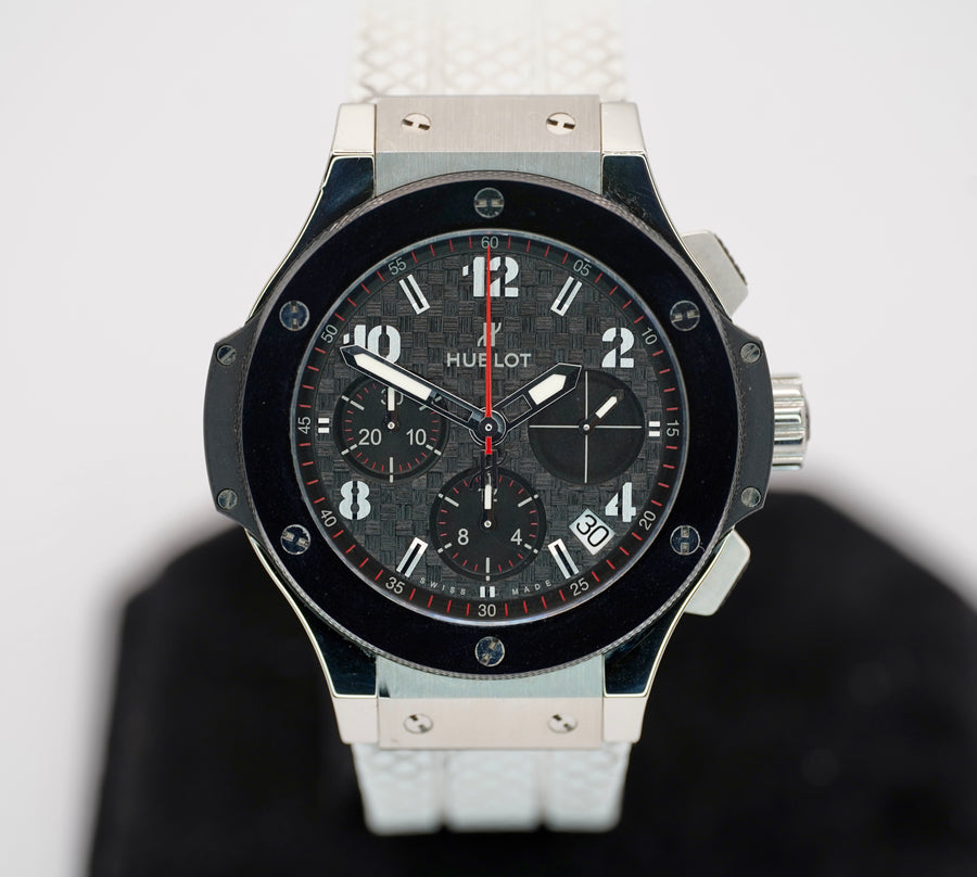 Hublot Big Bang Stainless Steel and Ceramic Black Carbon Dial on Rubber Strap 341.SB.131.RX Complete